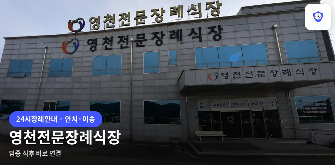 영천전문장례식장 도착 지점