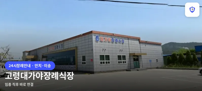고령대가야장례식장 도착 지점