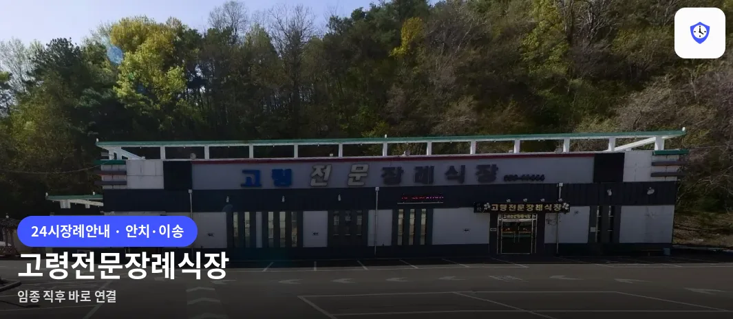 고령전문장례식장 도착 지점
