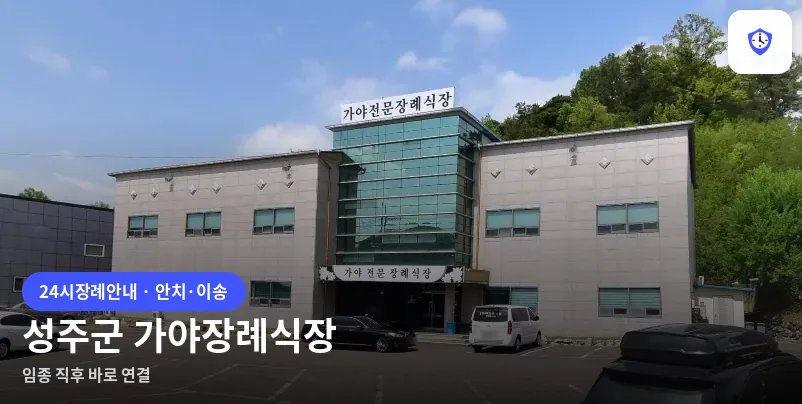 성주군 가야장례식장 도착 지점